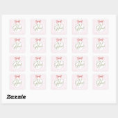 Gepersonaliseerde Hazel Baby Girl Nursery Bow & Gi Vierkante Sticker (Vel)