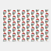 Gepersonaliseerde Head Face Santa Hat Gift Wrappin Inpakpapier Vel (Voorkant 2)