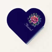 Gepersonaliseerde Heart Journal-bewerkbare naam Notitieboek (Achterkant)