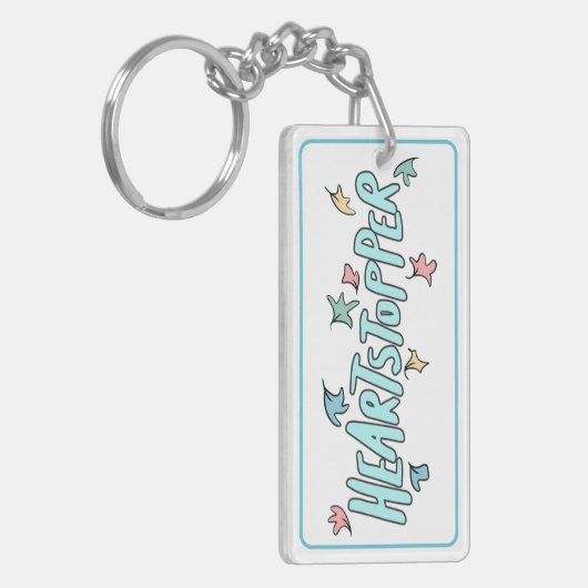 Gepersonaliseerde Heartstopper Wit Sleutelhanger (Voorkant Links)
