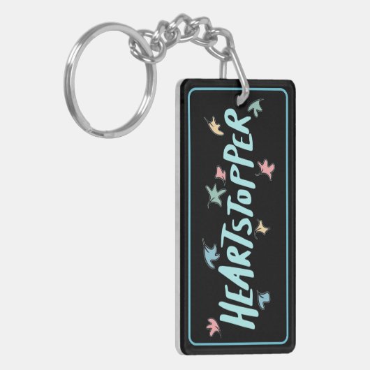 Gepersonaliseerde Heartstopper Zwart Sleutelhanger (Voorkant Links)