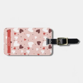 Gepersonaliseerde Heartstrings Pattern Bagagelabel