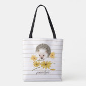 Gepersonaliseerde Hedgehog Canvas tas (Achterkant)