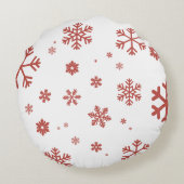 Gepersonaliseerde Hedgehog Christmas Snowflake Rond Kussen (Achterkant)