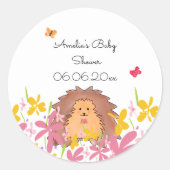 Gepersonaliseerde Hedgehog Favor Ronde Sticker (Voorkant)
