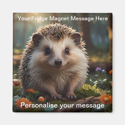Gepersonaliseerde Hedgehog Schattigee Aanpasbare G Magneet (Voorkant)