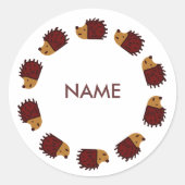 Gepersonaliseerde Hedgehog Sticker (Voorkant)