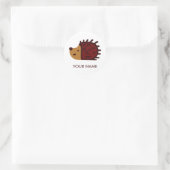 Gepersonaliseerde Hedgehog Sticker (Tas)