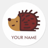 Gepersonaliseerde Hedgehog Sticker (Voorkant)