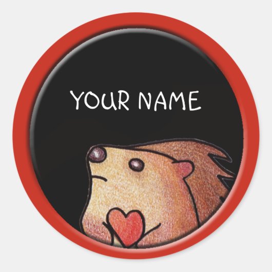 Gepersonaliseerde Hedgehog Sticker (Voorkant)