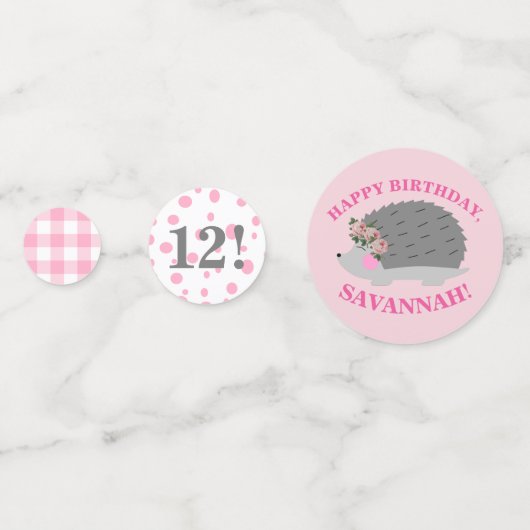 Gepersonaliseerde Hedgehog Table Confetti (Voorkanten)