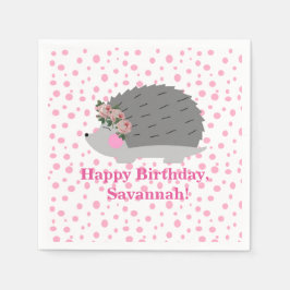 Gepersonaliseerde Hedgehog Verjaardags Servet
