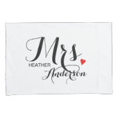 Gepersonaliseerde heer en mevrouw bruidsparen kussensloop (Voorkant-Rechts)