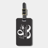 Gepersonaliseerde heer en mevrouw Newly Weds Monog Bagagelabel (Voorkant verticaal)