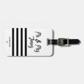 Gepersonaliseerde heer en mevrouw Script Wedding P Bagagelabel (Voorkant horizontaal)