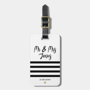 Gepersonaliseerde heer en mevrouw Script Wedding P Bagagelabel