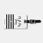 Gepersonaliseerde heer en mevrouw Script Wedding P Bagagelabel (Voorkant horizontaal)