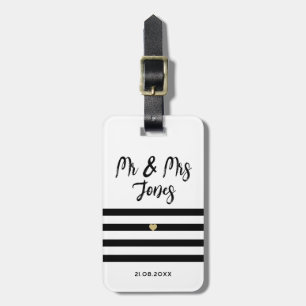 Gepersonaliseerde heer en mevrouw Script Wedding P Bagagelabel