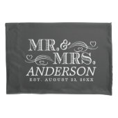 Gepersonaliseerde heer en mevrouw  typografie brui kussensloop (Voorkant-Links)