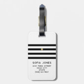 Gepersonaliseerde heer en mevrouw White Wedding Pa Bagagelabel (Achterkant verticaal)