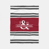 Gepersonaliseerde heer & Mr Stripes Fleece Deken (Voorkant)