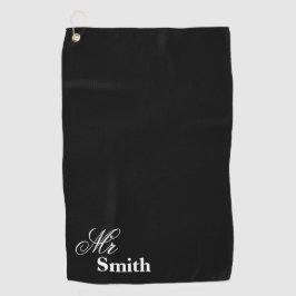 Gepersonaliseerde heer Name Black White Smith Golfhanddoek