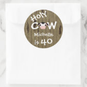 Gepersonaliseerde Heilige Koe 40e Verjaardag Stick Ronde Sticker (Tas)
