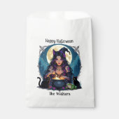 Gepersonaliseerde heks en ketel Halloween Bedankzakje (Voorkant)