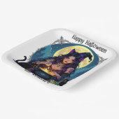 Gepersonaliseerde heks en ketel Halloween Papieren Bordje (Gebogen)