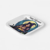 Gepersonaliseerde heks en ketel Halloween Papieren Bordje (Gebogen)