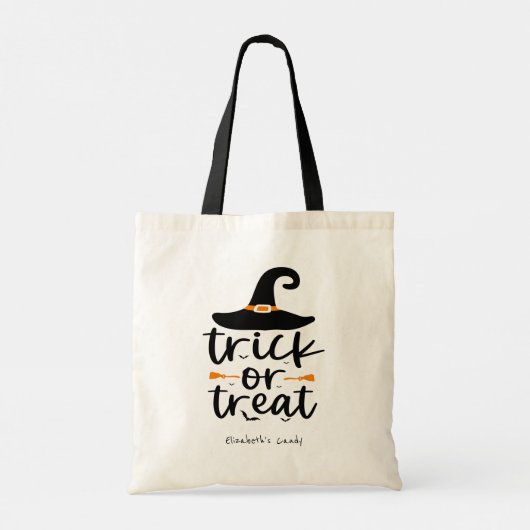 Gepersonaliseerde heks Pet Trick or treat Tote Bag (Achterkant)