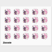 Gepersonaliseerde Heks & Snoep Sky Halloween Ronde Sticker (Vel)