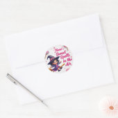 Gepersonaliseerde Heks & Snoep Sky Halloween Ronde Sticker (Envelop)