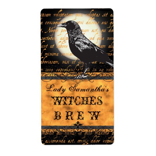 Gepersonaliseerde heksen Brew Halloween flesetiket Etiket (Voorkant)