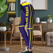 Gepersonaliseerde Helder Geel Donkerblauw Huisdier Leggings
