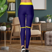 Gepersonaliseerde Helder Geel Donkerblauw Huisdier Leggings