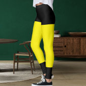 Gepersonaliseerde Helder Geel Zwart Stijlvolle Hui Leggings