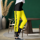 Gepersonaliseerde Helder Geel Zwart Stijlvolle Hui Leggings