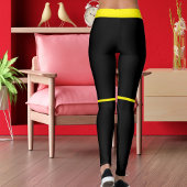 Gepersonaliseerde Helder Geel Zwarte Strepen Huisd Leggings