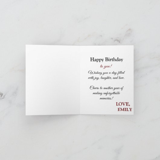 Gepersonaliseerde helder gekleurde roze rozen verj kaart (Binnen)