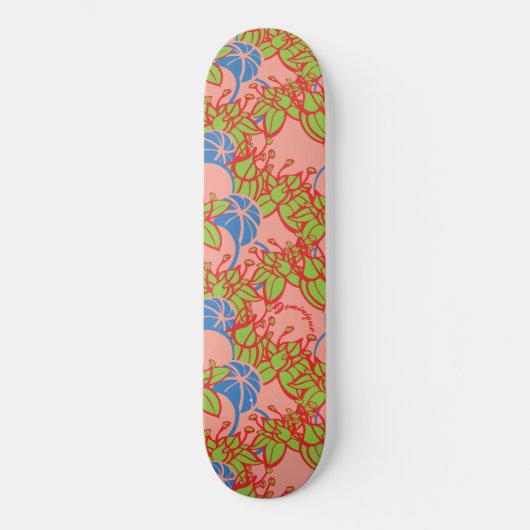 Gepersonaliseerde helder modern Bud & Flower patro Persoonlijk Skateboard (Voorkant)