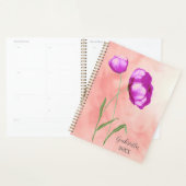 Gepersonaliseerde helder roze bloemen planner (Display)
