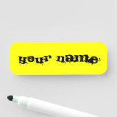 Gepersonaliseerde heldere fluorescerende neon geel naamplaatje (In situ)