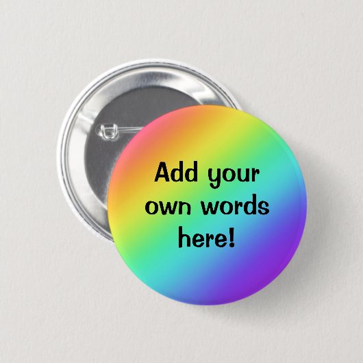 Gepersonaliseerde heldere regenboog Button (Voorkant /achterkant)