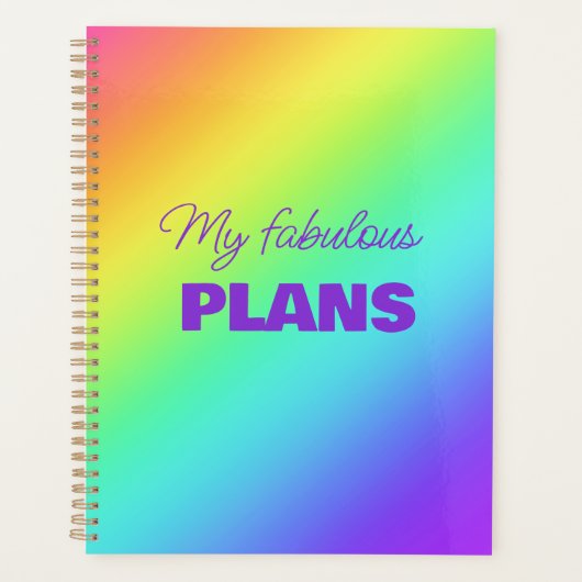 Gepersonaliseerde heldere regenboog planner (Voorkant)