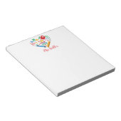 Gepersonaliseerde heldere schoolbenodigdheden hart notitieblok (Schuin)