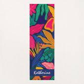 Gepersonaliseerde heldere tropische kleurrijke blo yogamat (Voorkant)