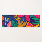 Gepersonaliseerde heldere tropische kleurrijke blo yogamat (Voorkant (horizontaal))
