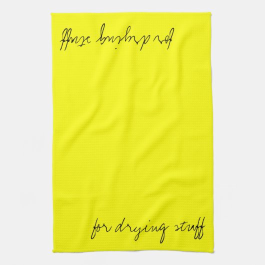 Gepersonaliseerde heldergeel theedoek (Verticaal)