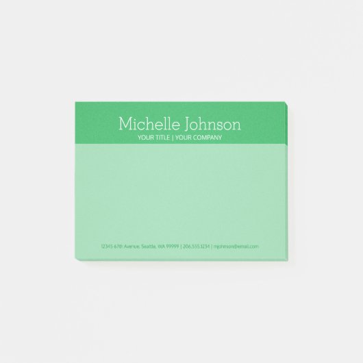 Gepersonaliseerde heldergroene korrelige textuur post-it® notes (Voorkant)